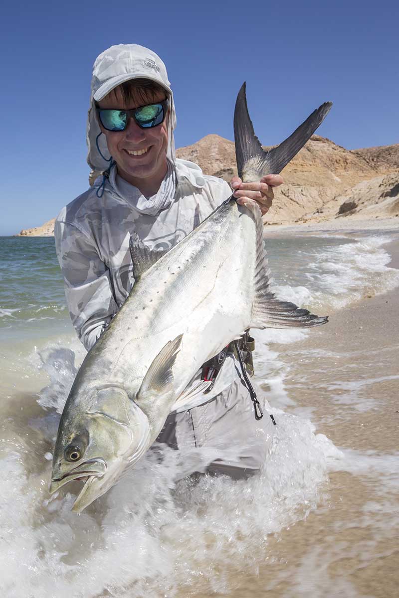 adrenaline runs high when fishing for leerfish in the surf 3556